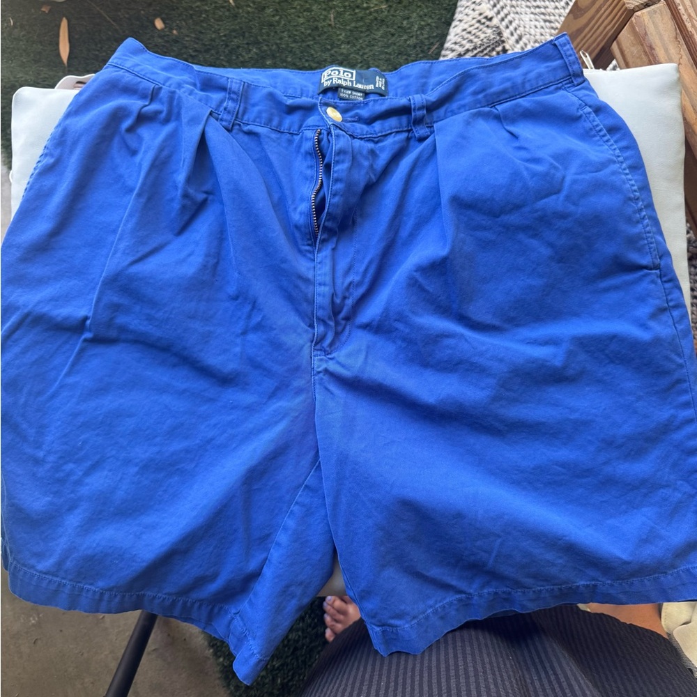 Polo By Ralph Lauren Bright Blue Classic Pleat Shorts